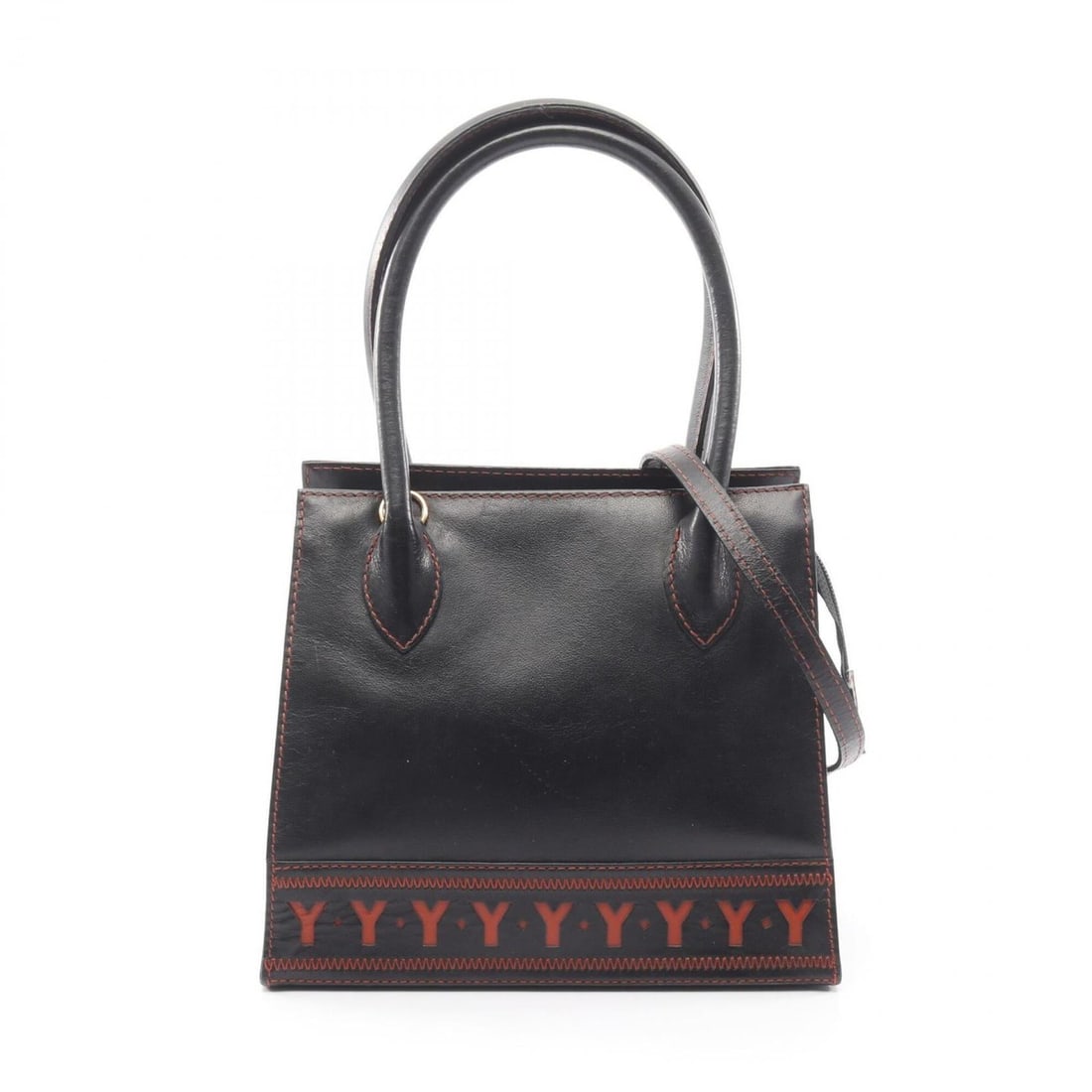 Yves Saint Laurent Vintage 2-Way Handbag, Leather, Women's, Black/Brown: --- Catalog ---Category: SizeSize (HxWxD): 19.5cm x 22.5cm x 10cm / 7.67'' x 8.85'' x 3.93''Category: DesignType: HandbagColor: Black, BrownGender: WomenMaterial: Leather Category: GeneralBrand: Yves 