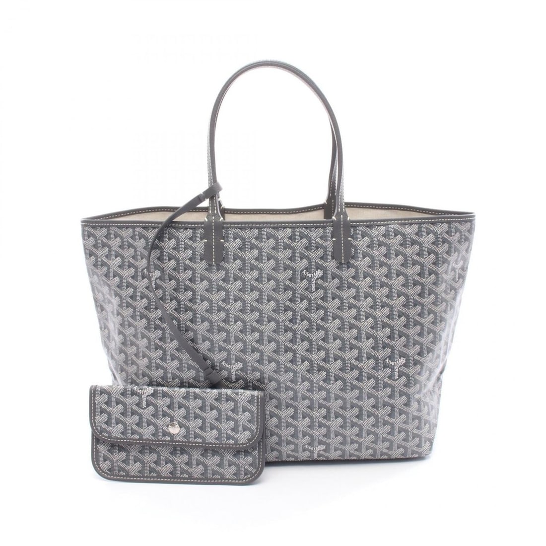 Goyard Saint Louis PM Tote Bag, Handbag, Coated Canvas Leather, Women's, Gray/White: --- Catalog ---Category: SizeSize (HxWxD): 26cm x 32cm x 14cm / 10.23'' x 12.59'' x 5.51''Category: DesignType: Handbag, Pouch, Tote bagColor: Gray, WhiteGender: WomenMaterial: Coated canvas , Leather