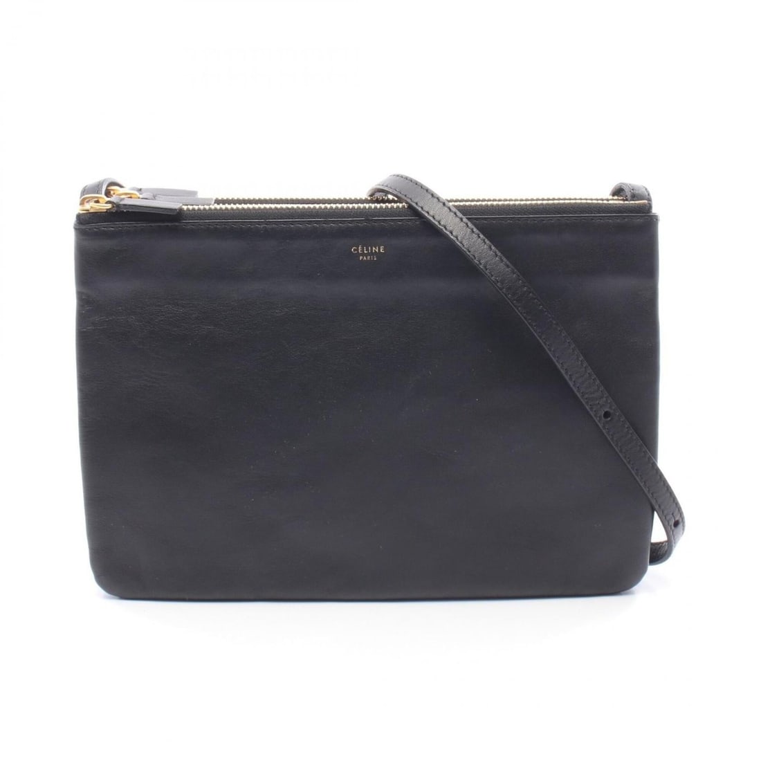 Celine TRIO LARGE Shoulder Bag/Handbag, Leather, Women's, Black: --- Catalog ---Category: SizeSize (HxWxD): 18cm x 24cm / 7.08'' x 9.44''Category: DesignType: Handbag, Shoulder bagColor: BlackGender: WomenMaterial: Leather Category: GeneralBrand: Celine--- Item Lis