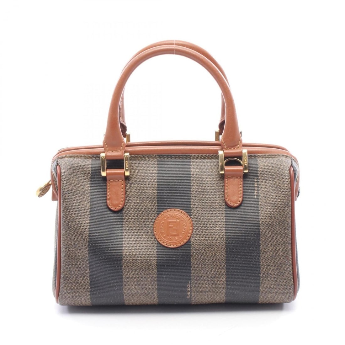 Fendi Pequin handbag, coated canvas and leather, women's, available in black, beige, brown.: --- Catalog ---Category: SizeSize (HxWxD): 12cm x 20cm x 9cm / 4.72'' x 7.87'' x 3.54''Category: DesignType: HandbagColor: Beige, Black, BrownGender: WomenMaterial: Coated canvas , Leather Category: G