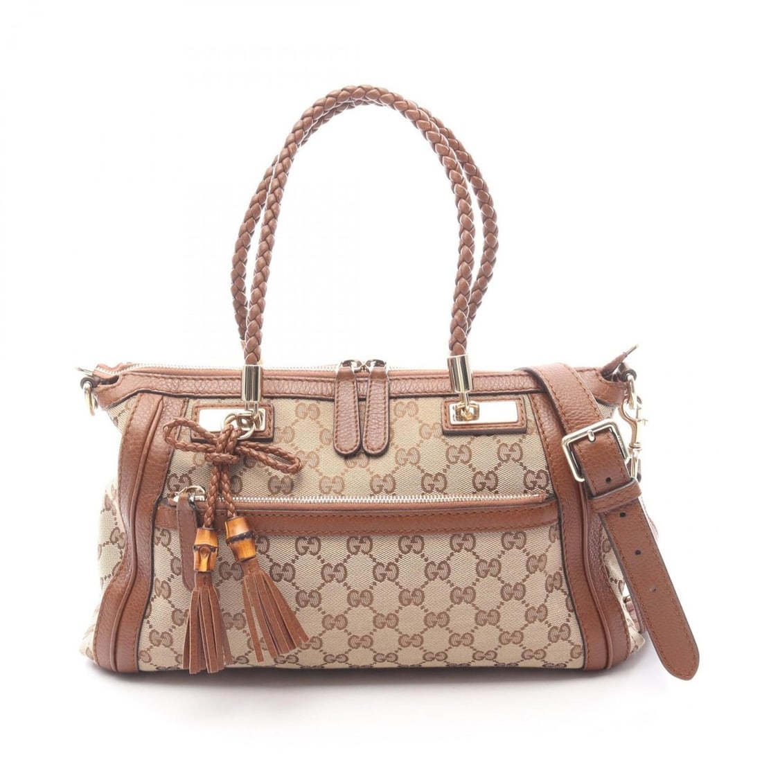 Gucci Bella Bamboo GG Canvas Tote Bag Handbag Leather Women's Beige/Brown 282300: --- Catalog ---Category: SizeSize (HxWxD): 22cm x 36cm x 12cm / 8.66'' x 14.17'' x 4.72''Category: DesignType: Handbag, Tote bagColor: Beige, BrownGender: WomenMaterial: Canvas , Leather Category: Gen