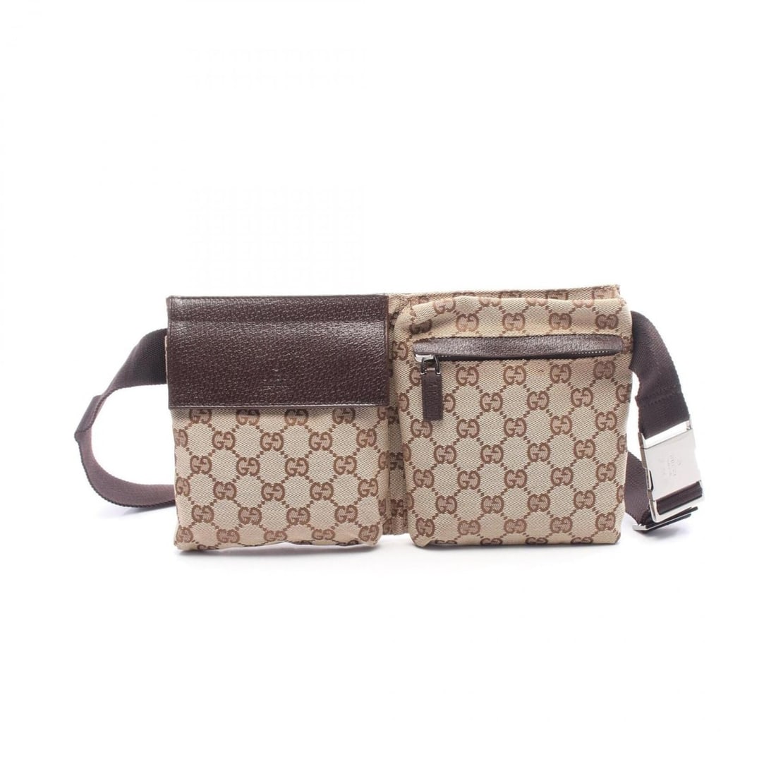 Gucci GG Canvas Waist Bag, Body Handbag, Leather, Men's & Women's, Beige Brown, 28566: --- Catalog ---Category: SizeSize (HxWxD): 16cm x 29cm x 2.5cm / 6.29'' x 11.41'' x 0.98''Category: DesignType: Fanny pack, HandbagColor: Beige, BrownGender: Men,WomenMaterial: GG canvas , Leather Cat