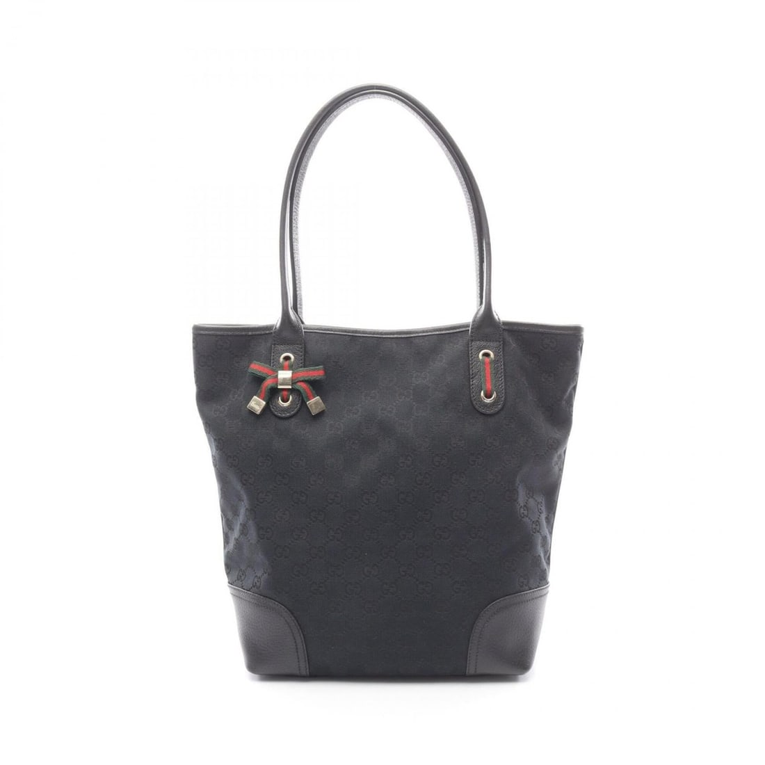 Gucci Princy GG Canvas Sherry Line Tote Bag Handbag Leather Women's Navy Black 181779: --- Catalog ---Category: SizeSize (HxWxD): 31.5cm x 24cm x 12cm / 12.4'' x 9.44'' x 4.72''Category: DesignType: Handbag, Tote bagColor: Black, NavyGender: WomenMaterial: Canvas , Leather Category: Gen
