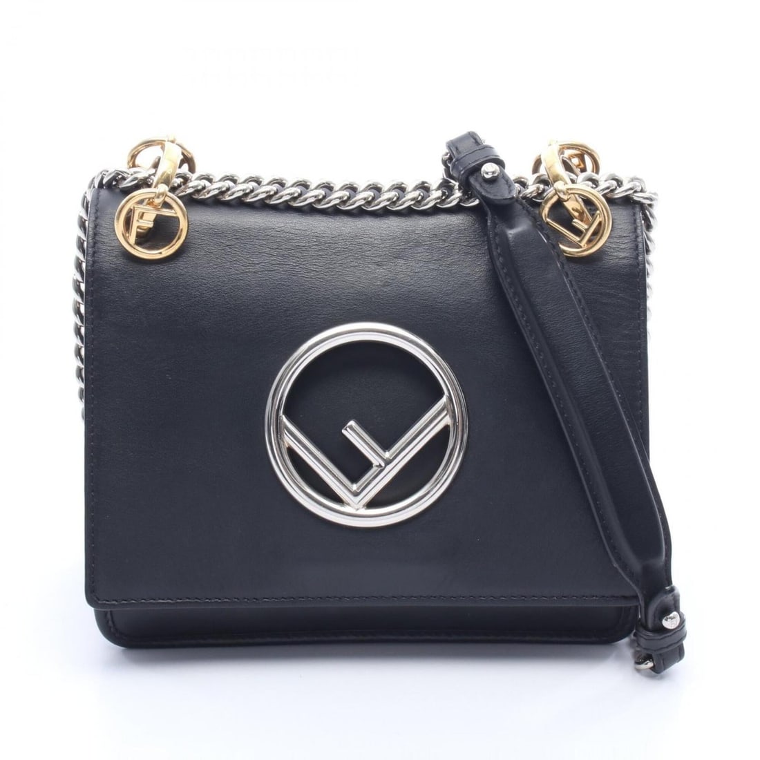 Fendi Kanai F Shoulder Bag Handbag Leather Women's Black 8BT286: --- Catalog ---Category: SizeSize (HxWxD): 16cm x 19cm x 8cm / 6.29'' x 7.48'' x 3.14''Category: DesignType: Shoulder bagColor: BlackGender: WomenMaterial: Leather Category: GeneralMPN: 8BT286Brand: F