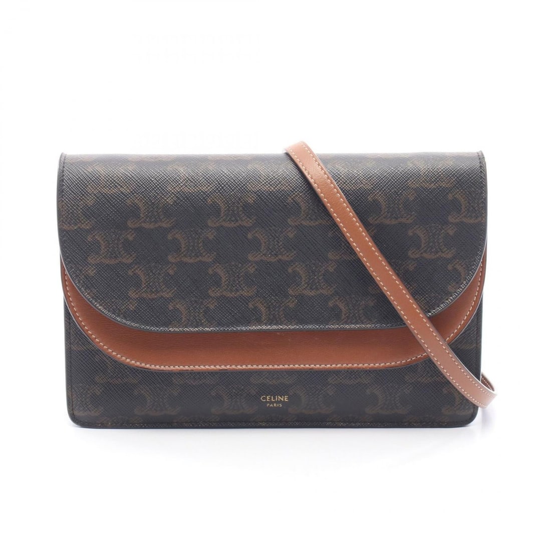 Celine Tan Triomphe Shoulder Bag/Handbag, Coated Canvas and Leather, Women's, Brown: --- Catalog ---Category: SizeSize (HxWxD): 13cm x 20cm / 5.11'' x 7.87''Category: DesignType: Handbag, Shoulder bagColor: BrownGender: WomenMaterial: Coated canvas , Leather Category: GeneralBrand: Ce