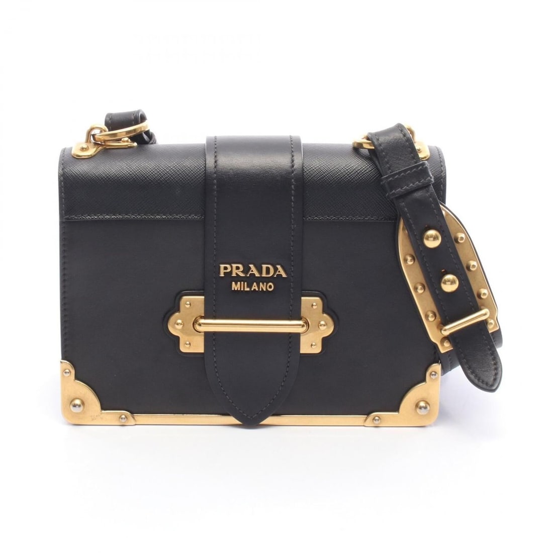 Prada PRADA Cahier Shoulder Bag Handbag Leather Saffiano Women's Black 1BD045: --- Catalog ---Category: SizeSize (HxWxD): 15cm x 20cm / 5.9'' x 7.87''Category: DesignType: Shoulder bagColor: BlackGender: WomenMaterial: Leather Category: GeneralMPN: 1BD045Brand: Prada--- Item Lis