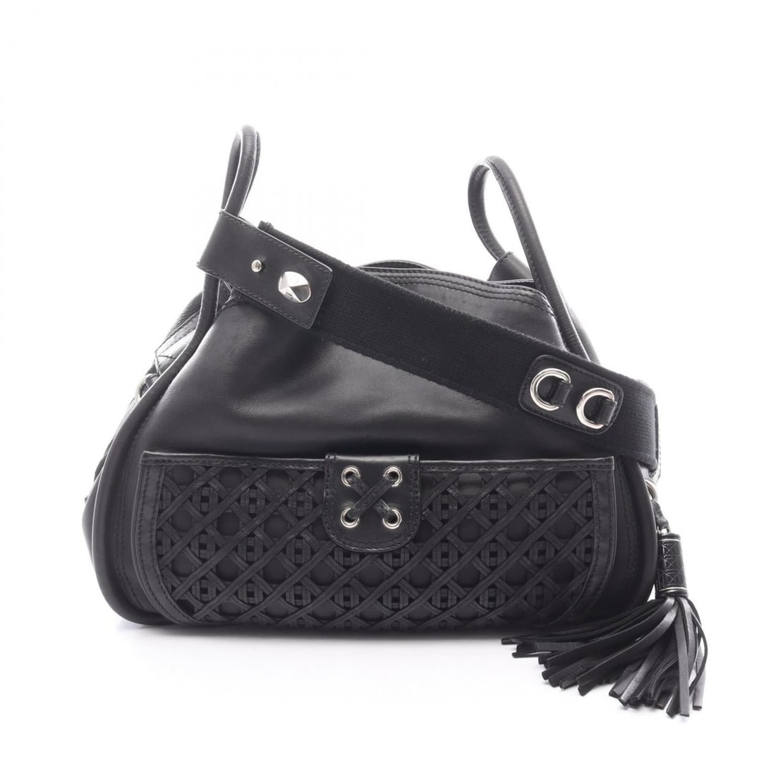 Christian Dior Dior Cannage Lace Pocket Shoulder Bag Handbag Leather Women's Black: --- Catalog ---Category: SizeSize (HxWxD): 31cm x 37cm x 16cm / 12.2'' x 14.56'' x 6.29''Category: DesignType: Handbag, Shoulder bagColor: BlackGender: WomenMaterial: Leather Category: GeneralBrand: C