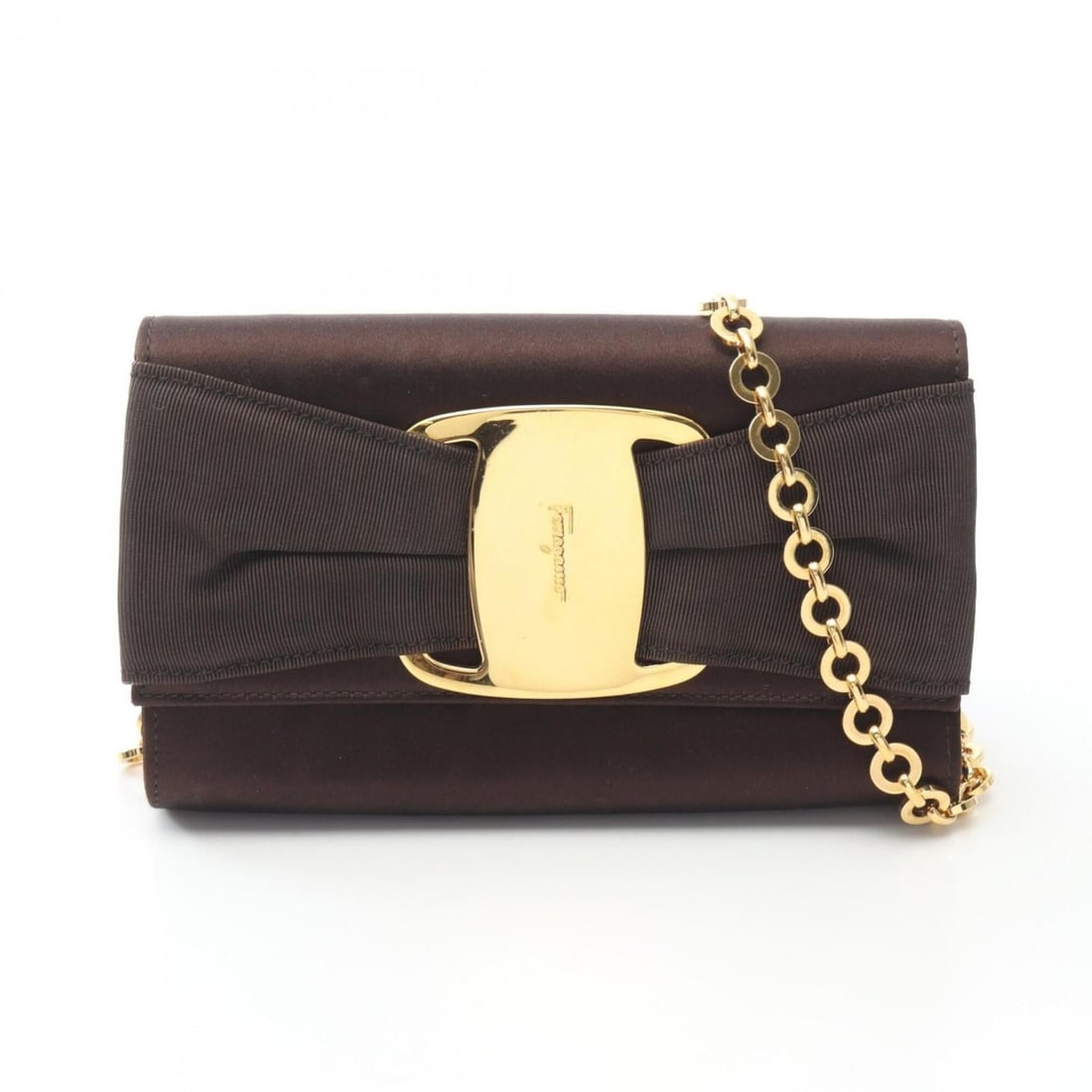 Salvatore Ferragamo Vara Ribbon Shoulder Bag/Handbag, Fabric, Women's, Brown, AQ-216163 (1 of 12)
