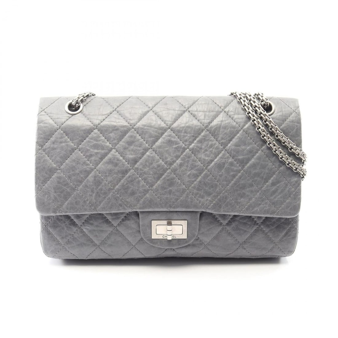 Chanel 2.55 Matelassé Maxi Double Flap Shoulder Bag/Handbag, Calfskin Leather, Women's, Blue: --- Catalog ---Category: SizeSize (HxWxD): 19cm x 31cm x 9cm / 7.48'' x 12.2'' x 3.54''Category: DesignType: Handbag, Shoulder bagColor: BlueGender: WomenMaterial: Leather Leather/Fur Type: CalfskinCa