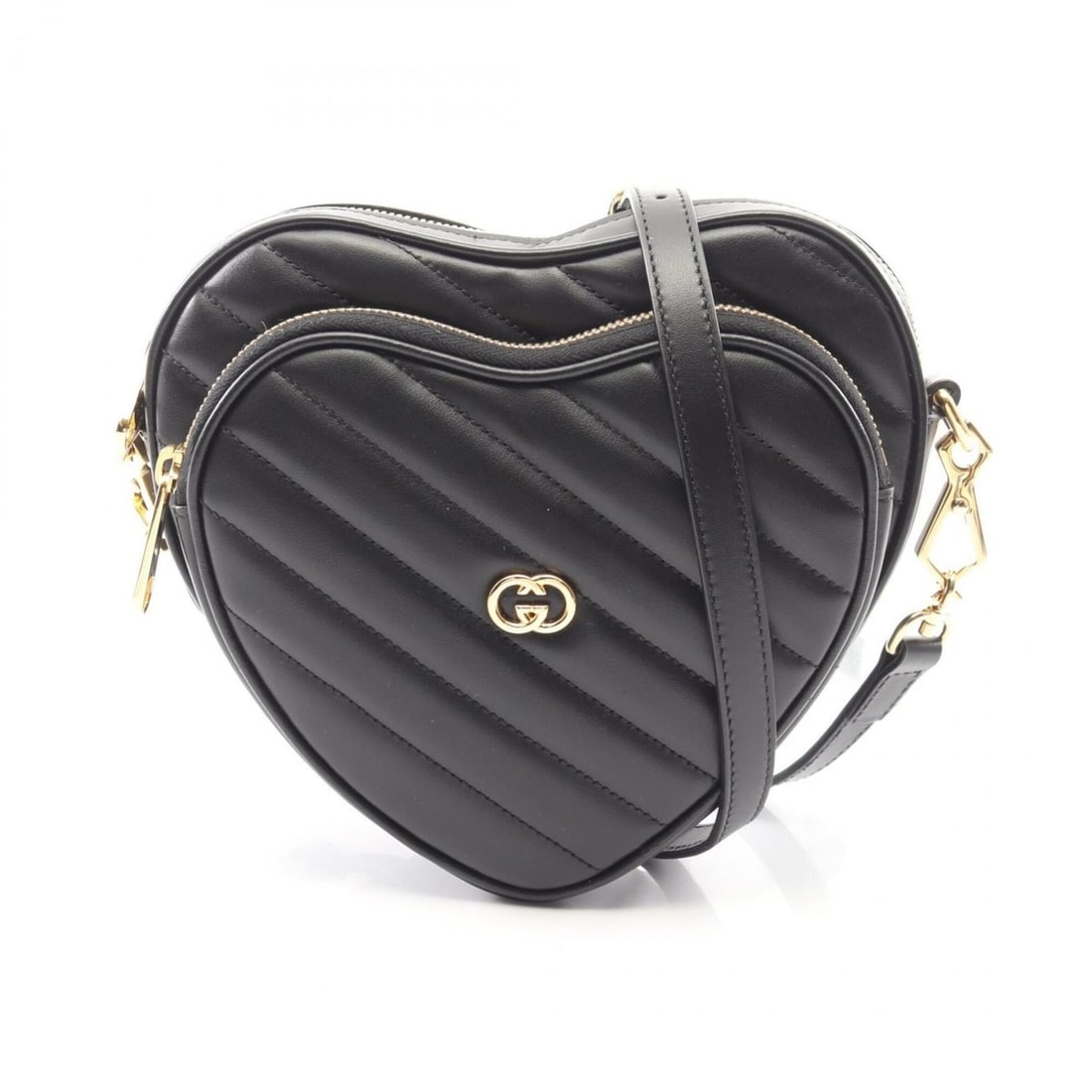 Gucci Interlocking G Heart Shoulder Bag Handbag Leather Women's Black 751628: --- Catalog ---Category: SizeSize (HxWxD): 17cm x 20cm x 4cm / 6.69'' x 7.87'' x 1.57''Category: DesignType: Handbag, Shoulder bagColor: BlackGender: WomenMaterial: Leather Category: GeneralMPN: 75162