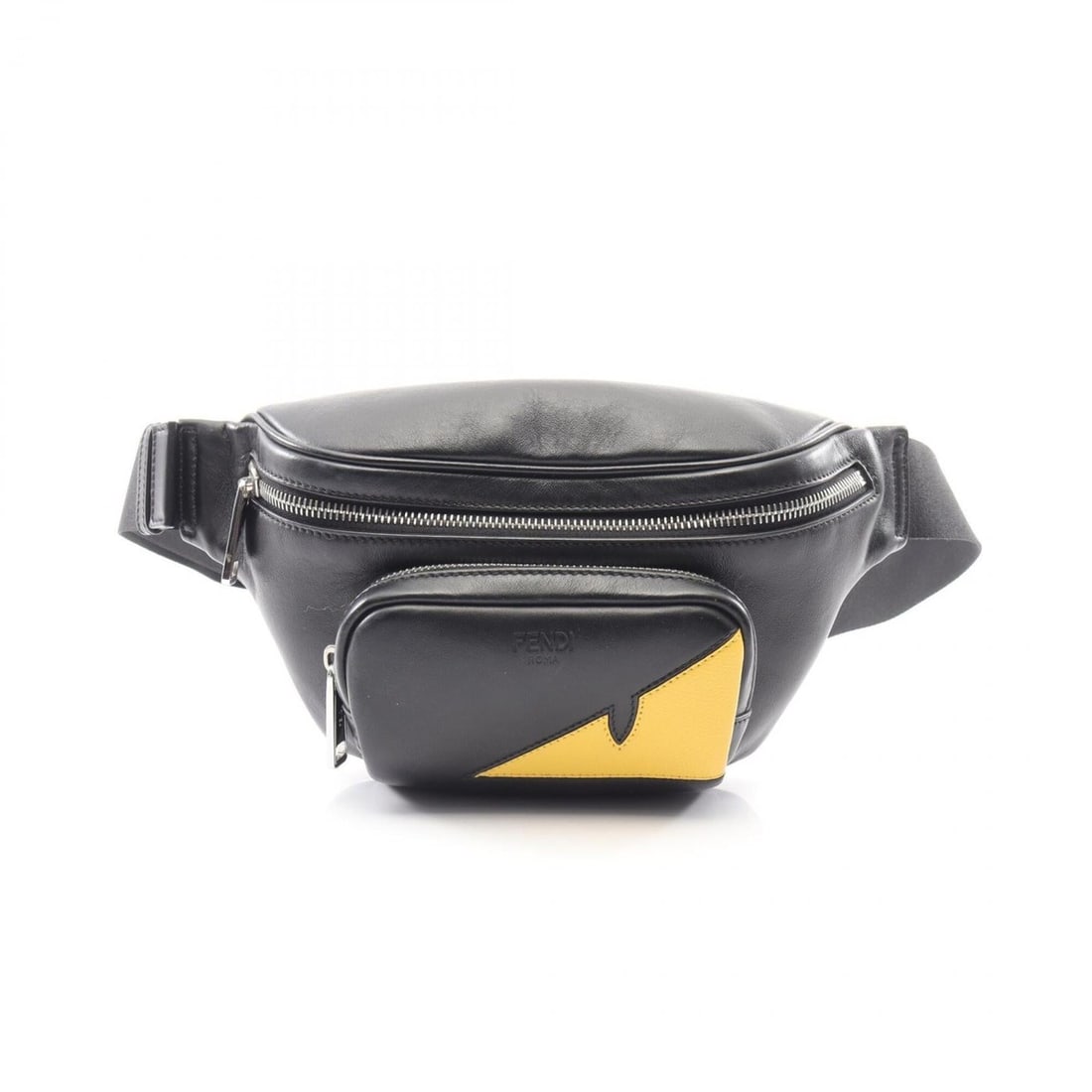 Fendi Bugs Monster Eye Handbag, Waist Bag, Body Leather, Men's, Black/Yellow, 7VA483: --- Catalog ---Category: SizeSize (HxWxD): 14cm x 21cm x 2cm / 5.51'' x 8.26'' x 0.78''Category: DesignType: Fanny pack, HandbagColor: Black, YellowGender: MenMaterial: Leather Category: GeneralMPN: 7