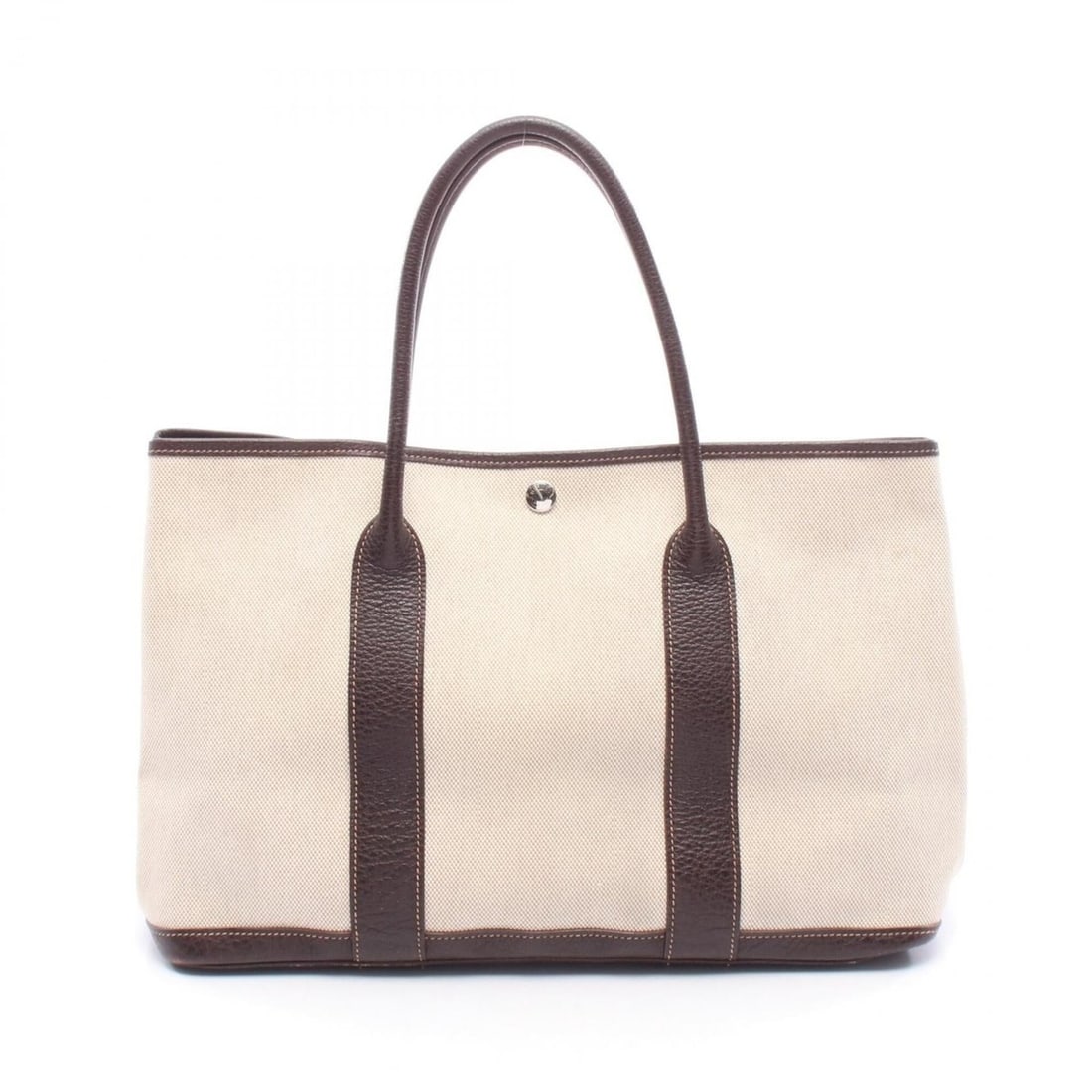Hermes Garden Party PM Tote Bag Handbag Leather Toile H Women's Beige/Brown: --- Catalog ---Category: SizeSize (HxWxD): 25cm x 36cm x 17cm / 9.84'' x 14.17'' x 6.69''Category: DesignType: Handbag, Tote bagColor: Beige, BrownGender: WomenMaterial: Toile H , Leather Category: Ge