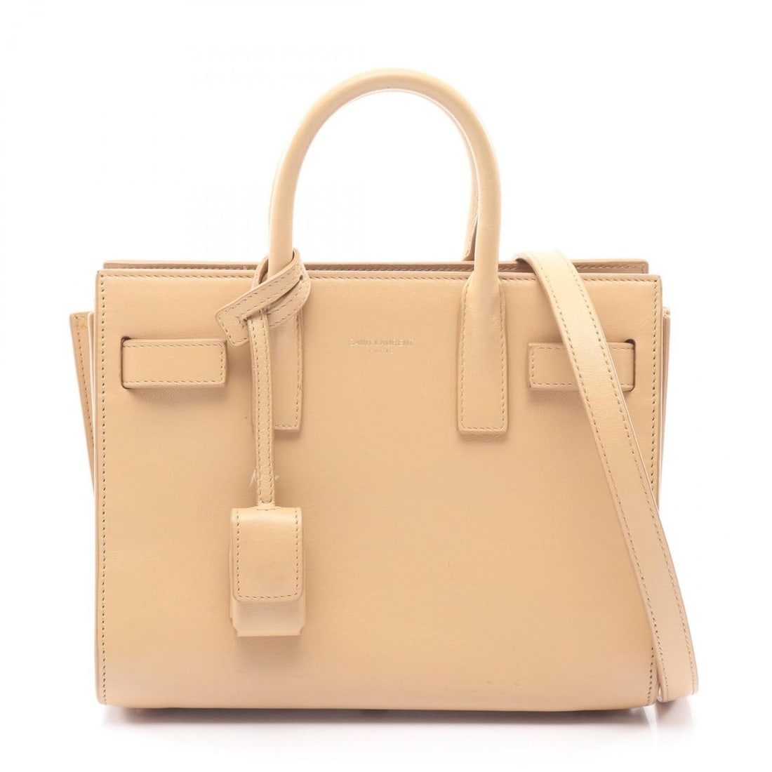 Yves Saint Laurent Saint Laurent Paris Sac de Jour Nano 2-Way Tote Bag/Handbag, Leather, Women's,: --- Catalog ---Category: SizeSize (HxWxD): 18cm x 22cm x 10cm / 7.08'' x 8.66'' x 3.93''Category: DesignType: Handbag, Tote bagColor: BeigeGender: WomenMaterial: Leather Category: GeneralMPN: 340778Br