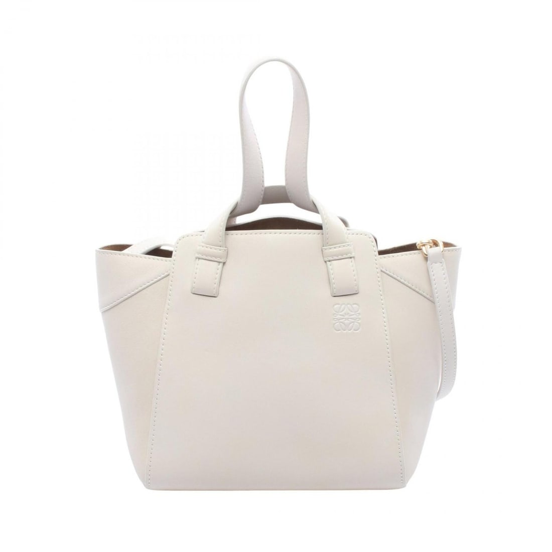 Loewe Hammock Nugget 2-Way Handbag, Leather, Women's, White: --- Catalog ---Category: SizeSize (HxWxD): 20cm x 20cm x 16cm / 7.87'' x 7.87'' x 6.29''Category: DesignType: HandbagColor: WhiteGender: WomenMaterial: Leather Category: GeneralBrand: Loewe--- Item Li