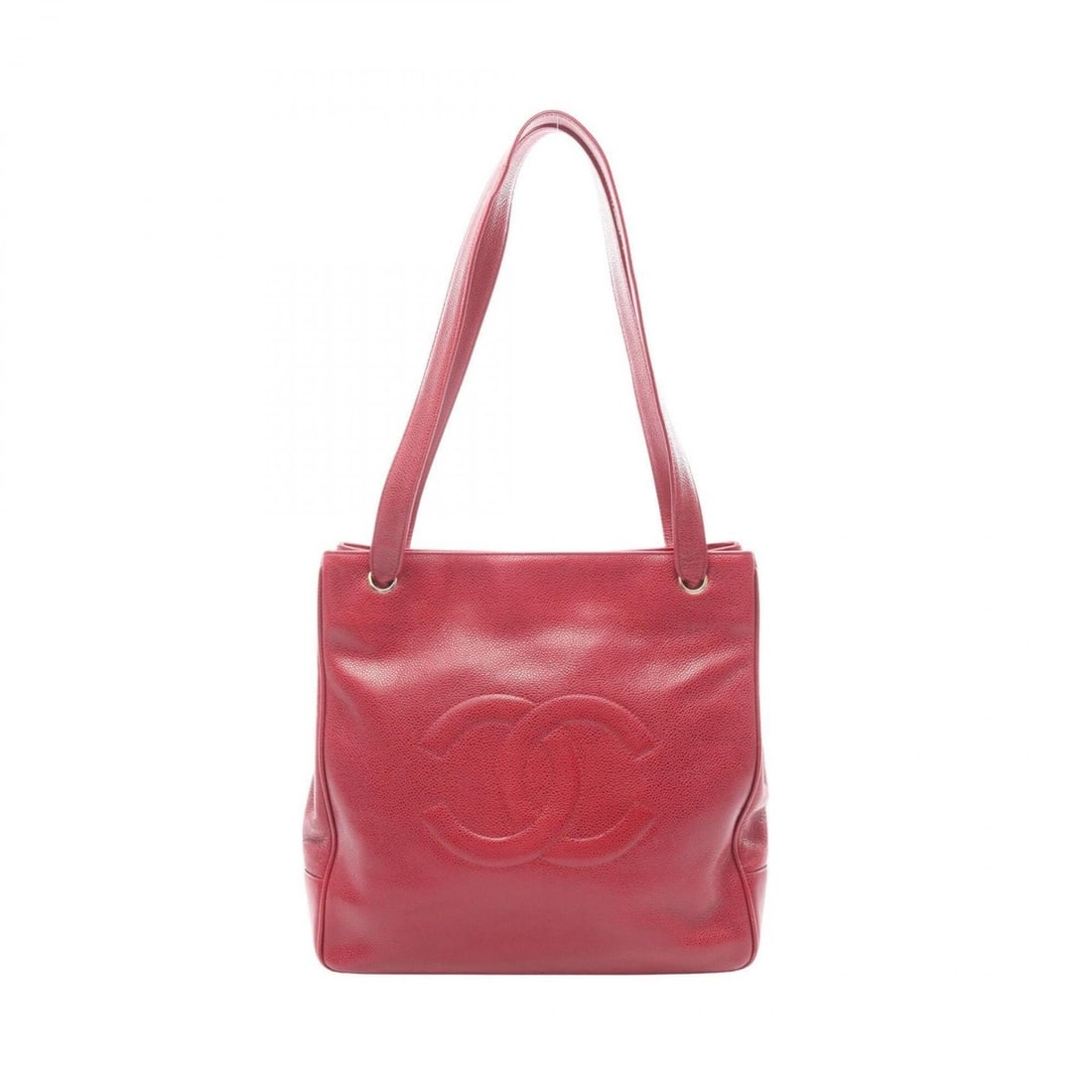 Chanel Coco Mark Tote Bag Handbag, Caviar Leather (Grained Calfskin), Women's, Red: --- Catalog ---Category: SizeSize (HxWxD): 32cm x 32cm x 7.5cm / 12.59'' x 12.59'' x 2.95''Category: DesignType: Handbag, Tote bagColor: Red colorGender: WomenMaterial: Grained Calfskin Hardware Color