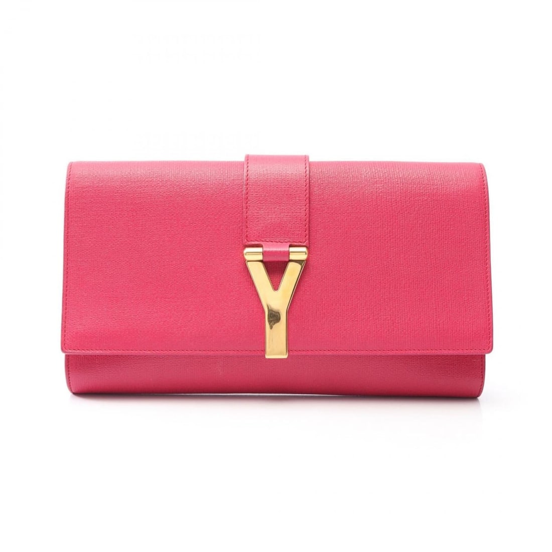 Yves Saint Laurent YSL logo clutch bag/handbag, leather, women's, pink. (1 of 13)