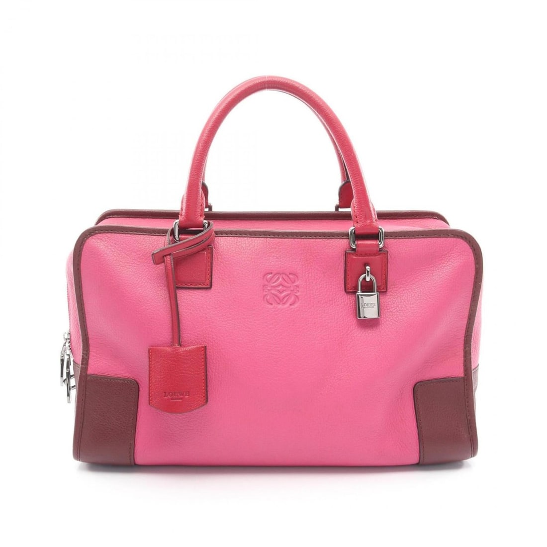 Loewe Amazona 36 Handbag, Leather, Women's, Pink, Bordeaux, Red: --- Catalog ---Category: SizeSize (HxWxD): 20cm x 35cm x 14cm / 7.87'' x 13.77'' x 5.51''Category: DesignType: HandbagColor: Bordeaux, Pink, Red colorGender: WomenMaterial: Leather Category: GeneralBr