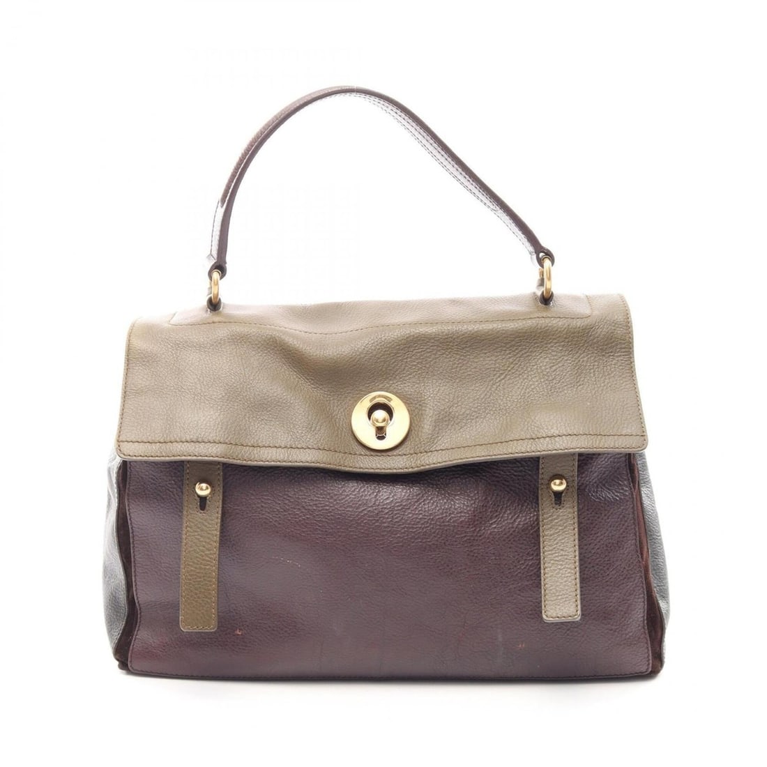 Yves Saint Laurent Muse Two Handbag, Leather, Women's, Khaki, Brown, Gray, 197148: --- Catalog ---Category: SizeSize (HxWxD): 27cm x 38cm x 16cm / 10.62'' x 14.96'' x 6.29''Category: DesignType: HandbagColor: Brown, Gray, KhakiGender: WomenMaterial: Leather Category: GeneralBrand: Y
