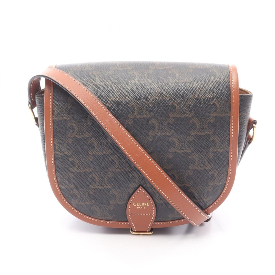 Celine Folco Medium Bag Triomphe Shoulder Handbag Coated Canvas Leather Women's Black/Brown: --- Catalog ---Category: SizeSize (HxWxD): 16cm x 18.5cm x 7cm / 6.29'' x 7.28'' x 2.75''Category: DesignType: Shoulder bagColor: Black, BrownGender: WomenMaterial: Coated canvas , PVC , Leather Categ