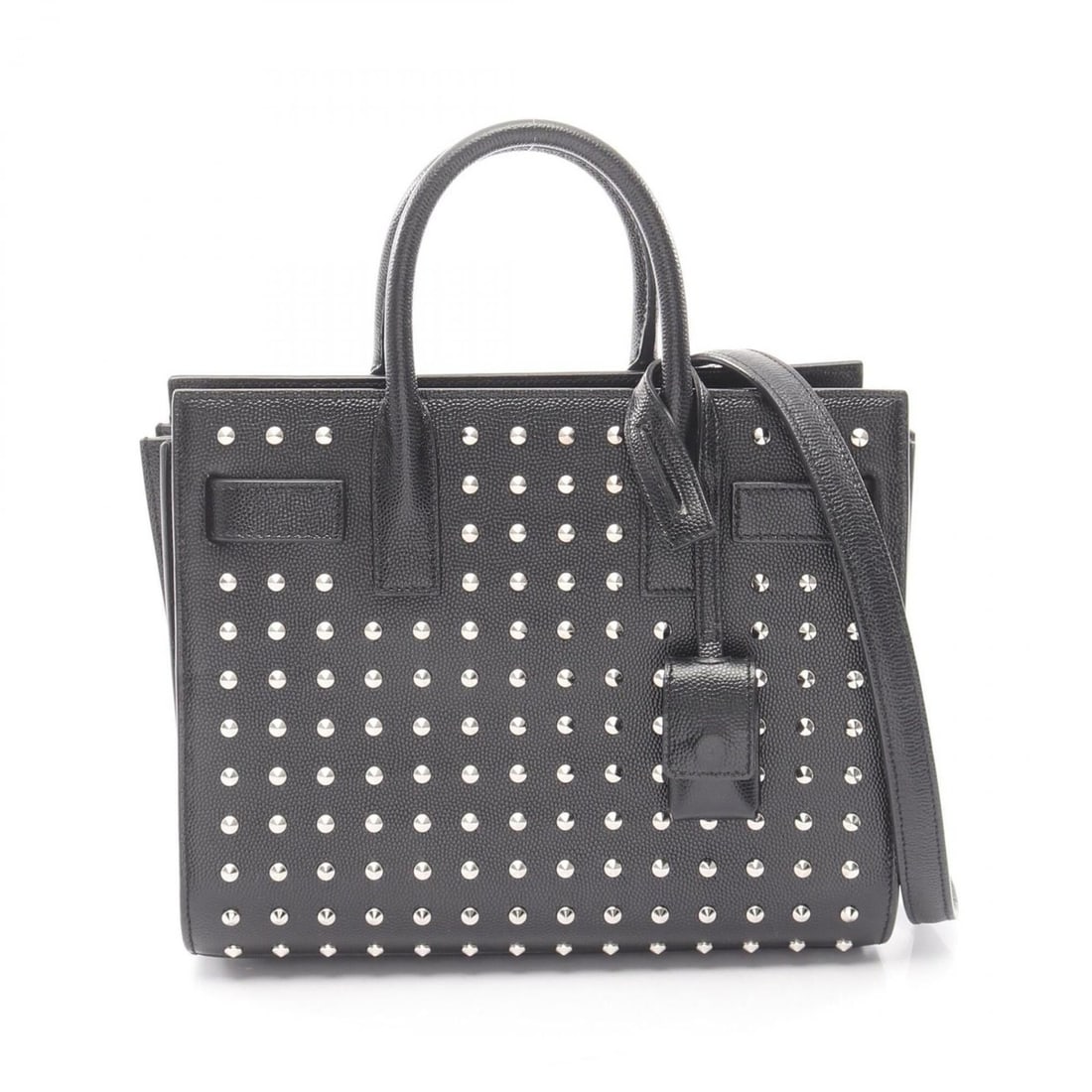 Yves Saint Laurent Saint Laurent Paris Classic Nano Sac de Jour Studded 2-Way Handbag, Leather,: --- Catalog ---Category: SizeSize (HxWxD): 17cm x 22cm x 10cm / 6.69'' x 8.66'' x 3.93''Category: DesignType: HandbagColor: BlackGender: WomenMaterial: Leather Category: GeneralBrand: Yves Saint Laure