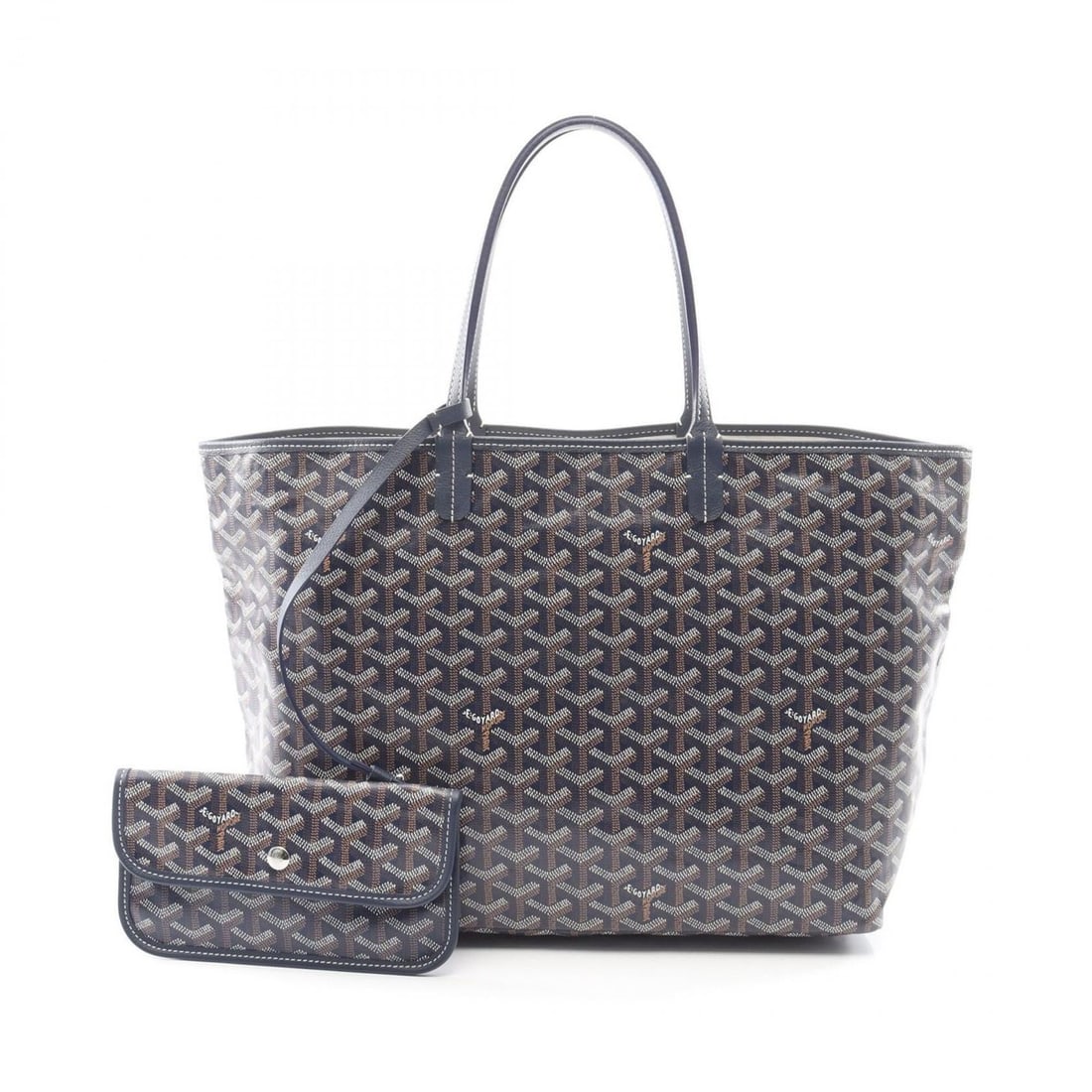 Goyard Saint Louis PM Tote Bag, Handbag, Coated Canvas, Leather, Women's, Navy/Multicolor: --- Catalog ---Category: SizeSize (HxWxD): 26cm x 32cm x 14cm / 10.23'' x 12.59'' x 5.51''Category: DesignType: Handbag, Pouch, Tote bagColor: Multi-color, NavyGender: WomenMaterial: Coated canvas , L
