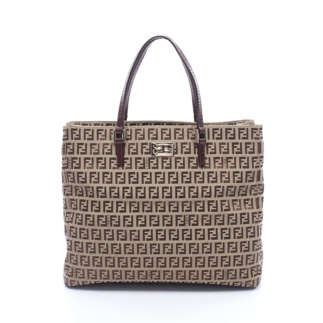 Fendi Zucchino Tote Bag Handbag, Canvas and Leather, Women's, Beige/Brown, 8BH133: --- Catalog ---Category: SizeSize (HxWxD): 27cm x 30cm x 7.5cm / 10.62'' x 11.81'' x 2.95''Category: DesignType: Handbag, Tote bagColor: Beige, BrownGender: WomenMaterial: Canvas , Leather Category: G