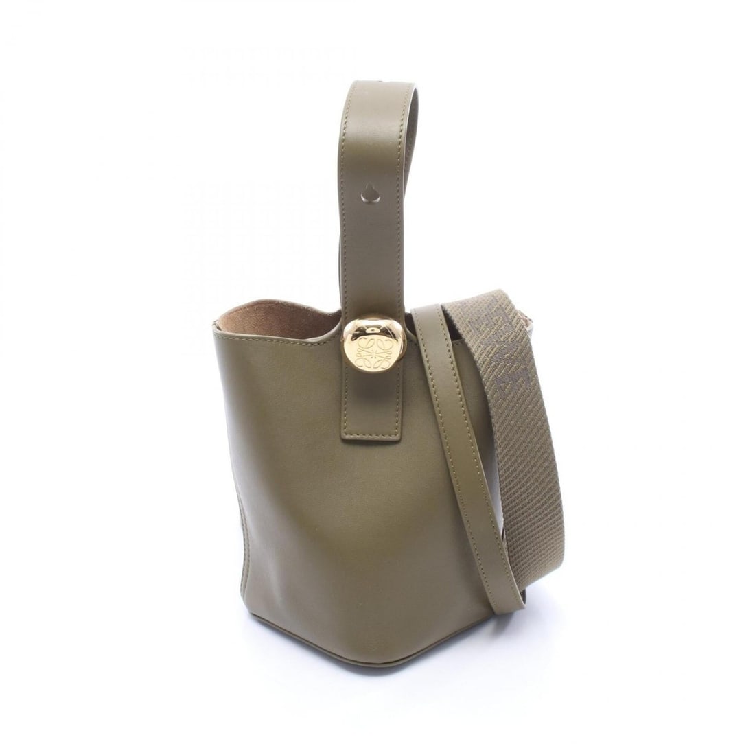 Loewe Pebble Bucket Bag Mini 2-Way Handbag Leather Women's Khaki: --- Catalog ---Category: SizeSize (HxWxD): 20cm x 16cm x 16cm / 7.87'' x 6.29'' x 6.29''Category: DesignType: Baguette bag, HandbagColor: KhakiGender: WomenMaterial: Leather Category: GeneralBrand: Lo