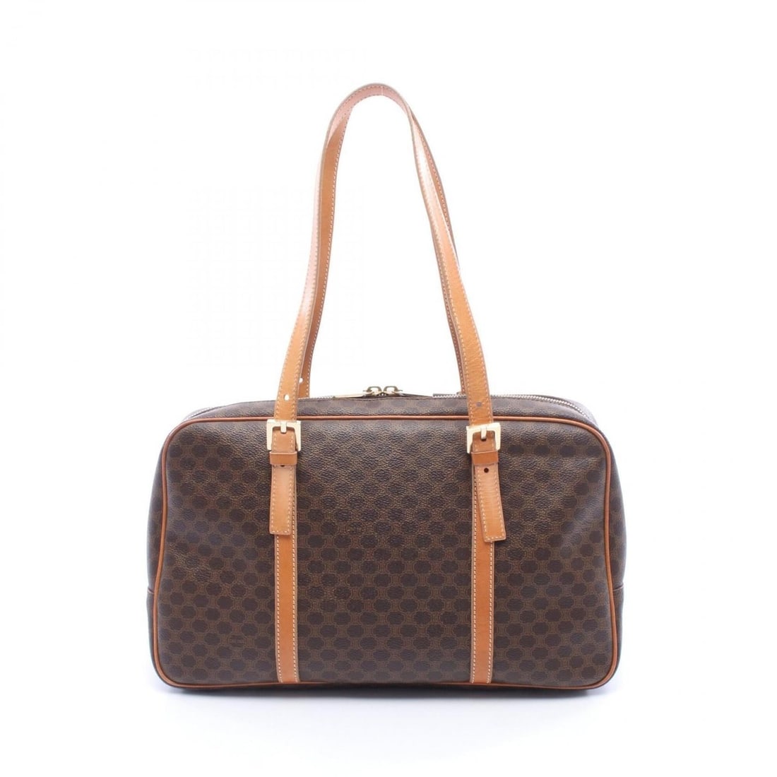 Celine Macadam Tote Bag Handbag, Coated Canvas Leather, Women's, Brown/Beige: --- Catalog ---Category: SizeSize (HxWxD): 21.5cm x 36cm x 13.5cm / 8.46'' x 14.17'' x 5.31''Category: DesignType: Tote bagColor: Beige, BrownGender: WomenMaterial: Coated canvas , PVC , Leather Categ