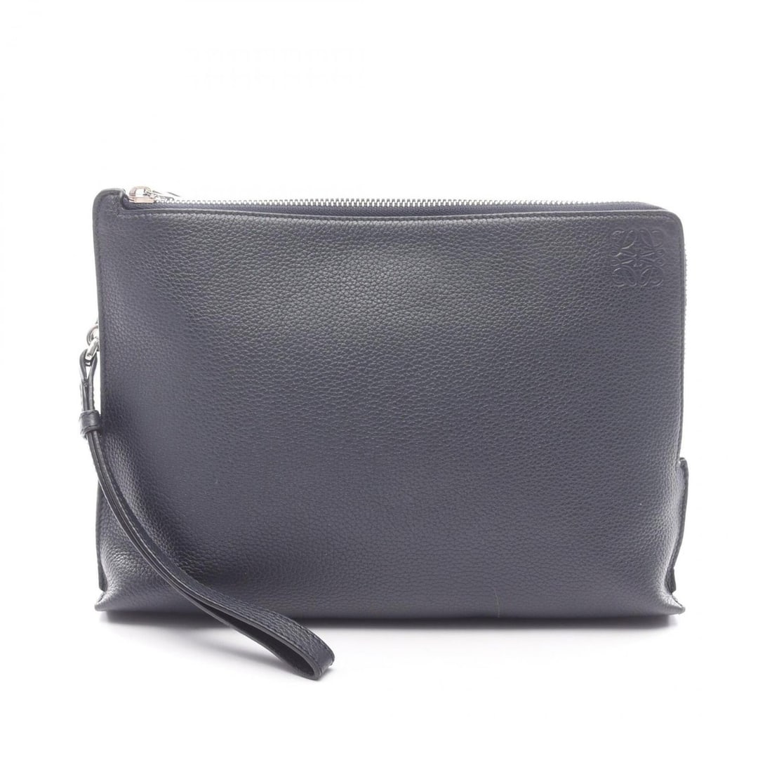 LOEWE Anagram Second Bag Clutch Handbag Leather Men's Navy: --- Catalog ---Category: SizeSize (HxWxD): 19cm x 27cm x 4.5cm / 7.48'' x 10.62'' x 1.77''Category: DesignType: Clutch bagColor: NavyGender: MenMaterial: Leather Category: GeneralBrand: Loewe--- Item 