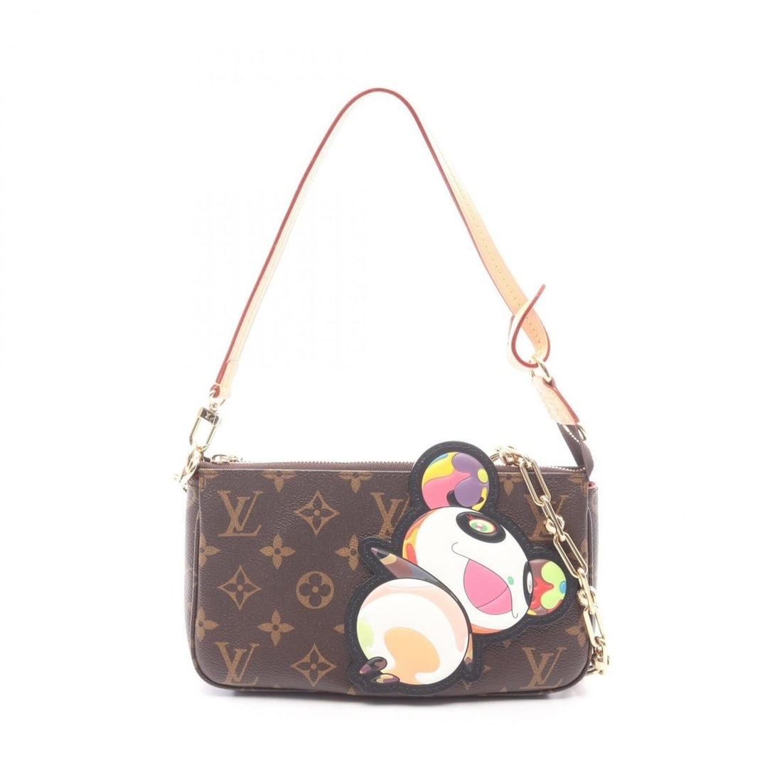Louis Vuitton LV x TM Pochette Accessoires Monogram Panda 2-Way Handbag, Coated Canvas Leather,: --- Catalog ---Category: SizeSize (HxWxD): 12.5cm x 21cm x 4.5cm / 4.92'' x 8.26'' x 1.77''Category: DesignType: HandbagColor: Brown, Multi-colorGender: WomenMaterial: PVC , Leather Category: GeneralM