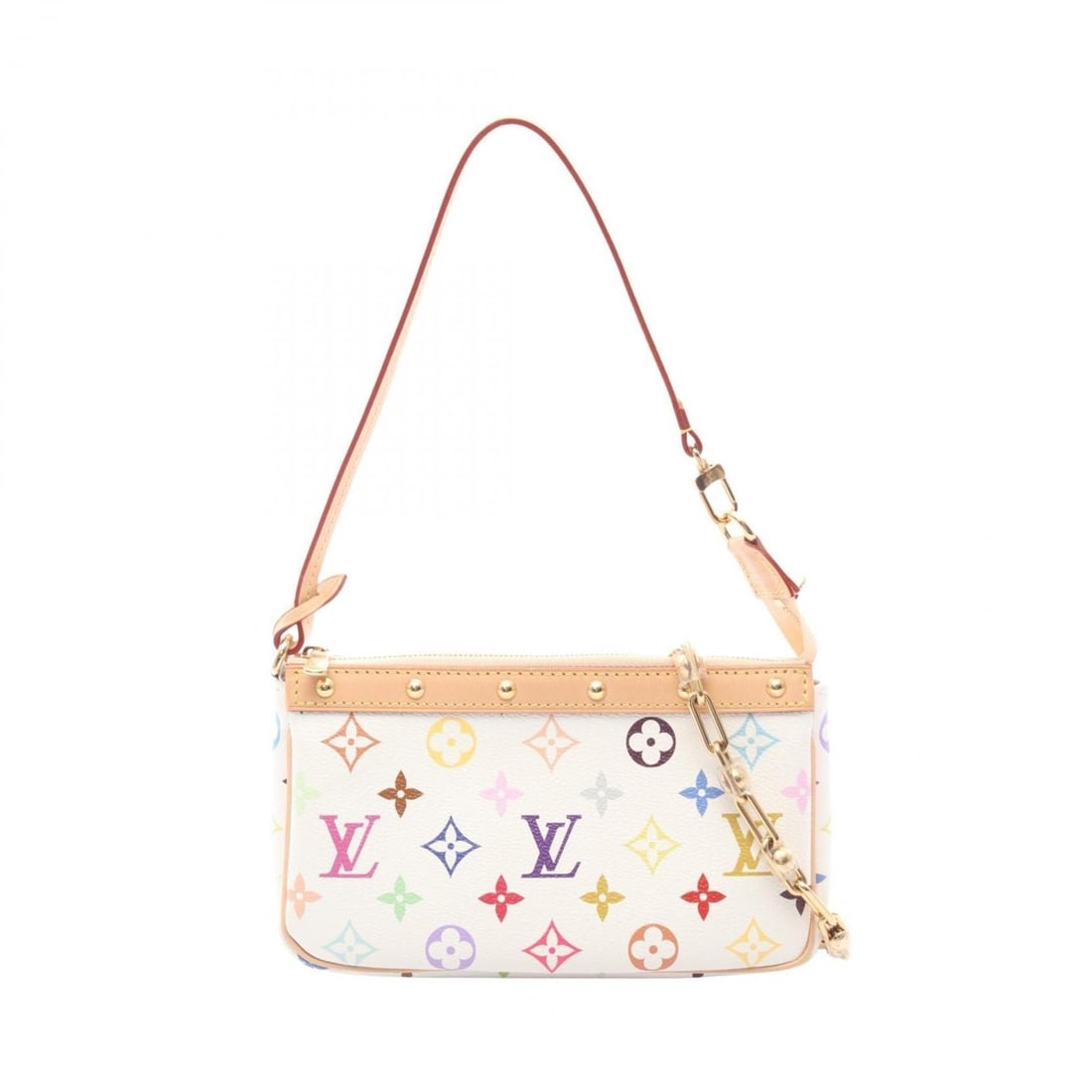 Louis Vuitton LV x TM Pochette Accessoires Monogram Multicolor 2-Way Handbag, Coated Canvas Leather,: --- Catalog ---Category: SizeSize (HxWxD): 12cm x 21cm x 3cm / 4.72'' x 8.26'' x 1.18''Category: DesignType: HandbagColor: WhiteGender: WomenMaterial: PVC , Leather Category: GeneralMPN: M13404Brand: 