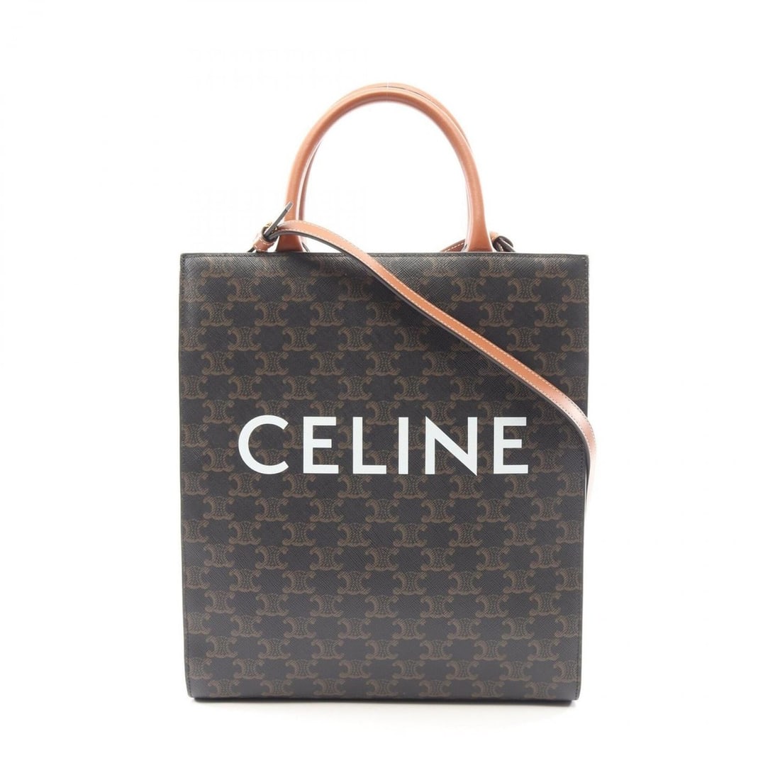 Celine Small Vertical Cabas Triomphe 2-Way Tote Bag/Handbag, Coated Canvas and Leather, Women's, (1 of 14)