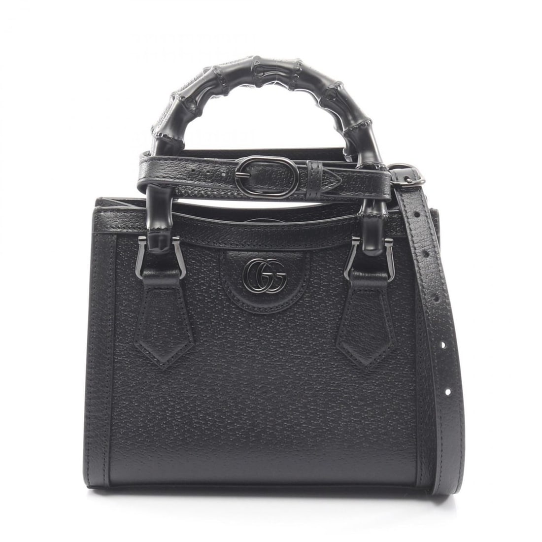 Gucci Diana Mini Bamboo 2-Way Tote Bag/Handbag, Leather, Women's, Black (702732): --- Catalog ---Category: SizeSize (HxWxD): 16cm x 20cm x 9cm / 6.29'' x 7.87'' x 3.54''Category: DesignType: Handbag, Tote bagColor: BlackGender: WomenMaterial: Leather Category: GeneralMPN: 702732Bra
