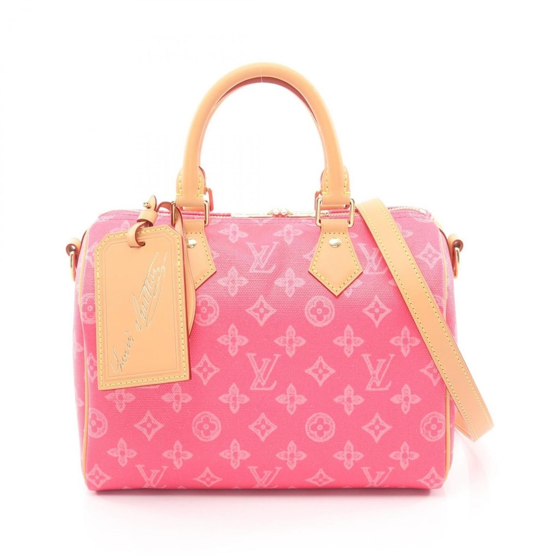 Louis Vuitton Speedy Bandoulière 25 Monogram Canvas Rose Ruban Handbag, Coated Leather, Women's,: --- Catalog ---Category: SizeSize (HxWxD): 19cm x 25cm x 15cm / 7.48'' x 9.84'' x 5.9''Category: DesignType: HandbagColor: PinkGender: WomenMaterial: PVC , Coated canvas , Leather Category: GeneralMPN