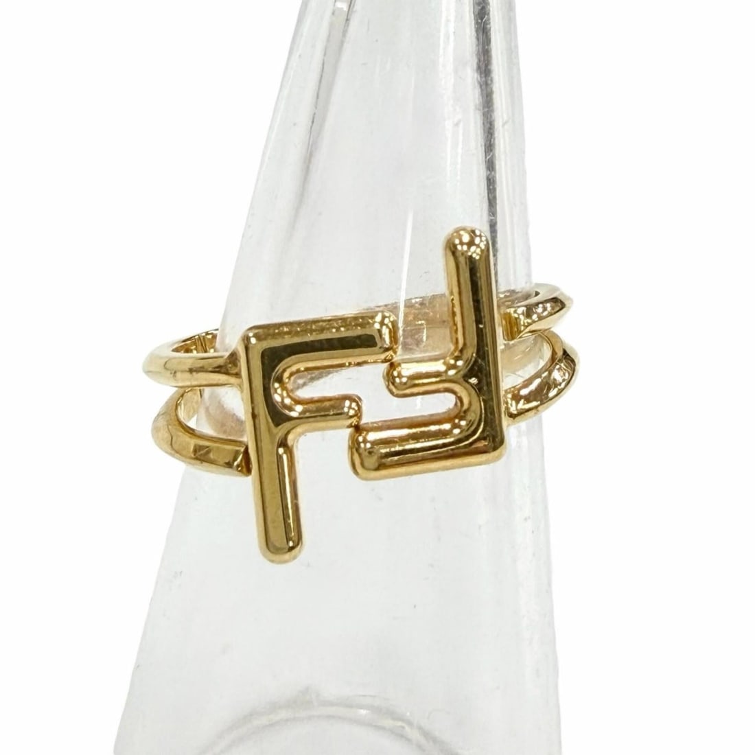 FENDI FF Ring Zucca Double - Gold, Size M, Made in Italy, Women's, with Box: --- Catalog ---Category: SizeJP Size: 15US Size: 7.5Category: DesignType: Band ringColor: GoldGender: WomenCategory: GeneralBrand: FendiCountry of Origin: Italy--- Item List ---Section: ConditionRanki