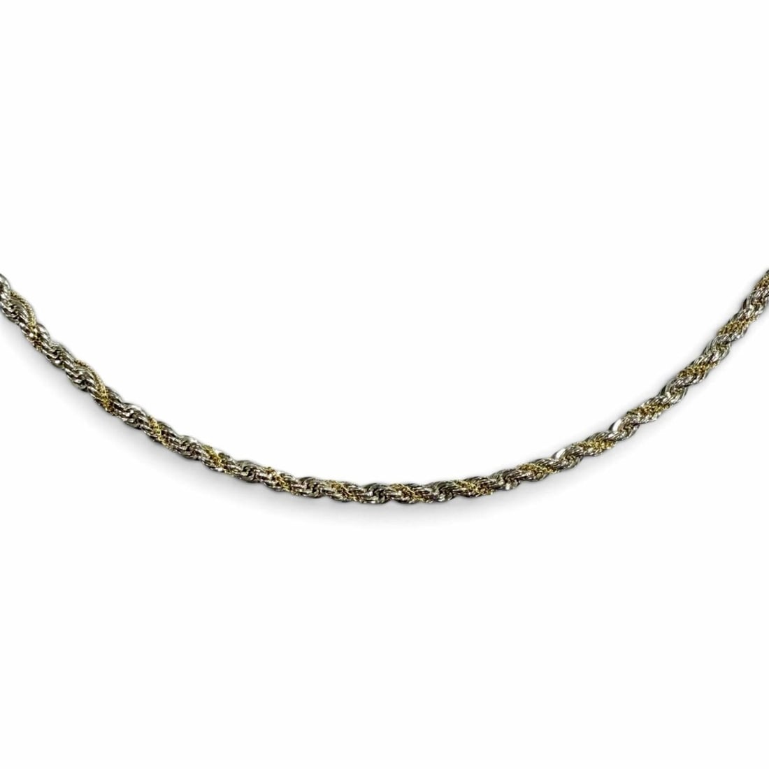 TIFFANY&Co. Tiffany 925 750 Combination Screw Chain Twist Rope Necklace, Silver & Gold, Weight: --- Catalog ---Category: SizeNeck Circumference: 45.3 cm / 17.83''Category: DesignColor: Gold, SilverGender: WomenMaterial: Gold (18K), Silver 925Necklace Type: NecklaceCategory: GeneralBrand: Tiffany
