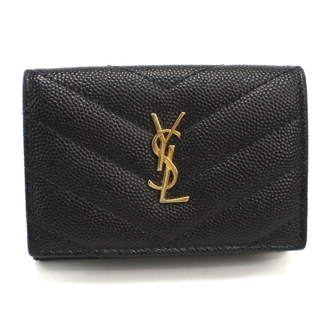SAINT LAURENT Saint Laurent Tri-fold Wallet 668274 Origami Tiny YSL Monogram Women's Black: --- Catalog ---Category: SizeSize (HxWxD): 7cm x 9.5cm x 2.5cm / 2.75'' x 3.74'' x 0.98''Category: DesignType: Wallet (tri-fold)Color: BlackGender: WomenMaterial: Leather Leather/Fur Type: CalfskinCat