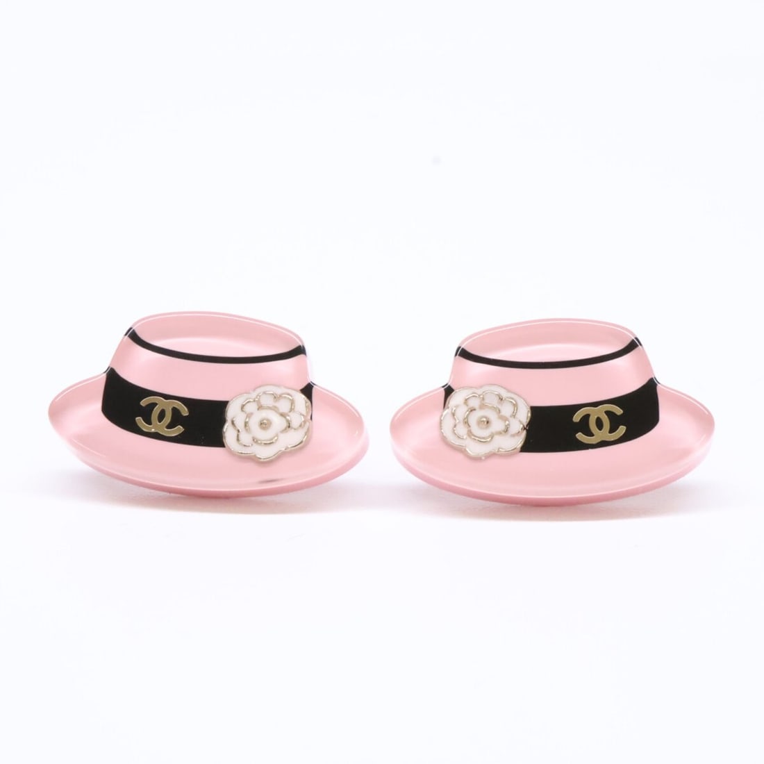CHANEL D19P Resin Coco Mark Camellia Hat Design Earrings Pink Women's: --- Catalog ---Category: SizeSize (HxWxD): 14.50mm x 26.00mm / 0.57'' x 1.02''Category: DesignType: Stud earringsColor: PinkGender: WomenMaterial: ResinCategory: GeneralBrand: Chanel--- Item List ---S
