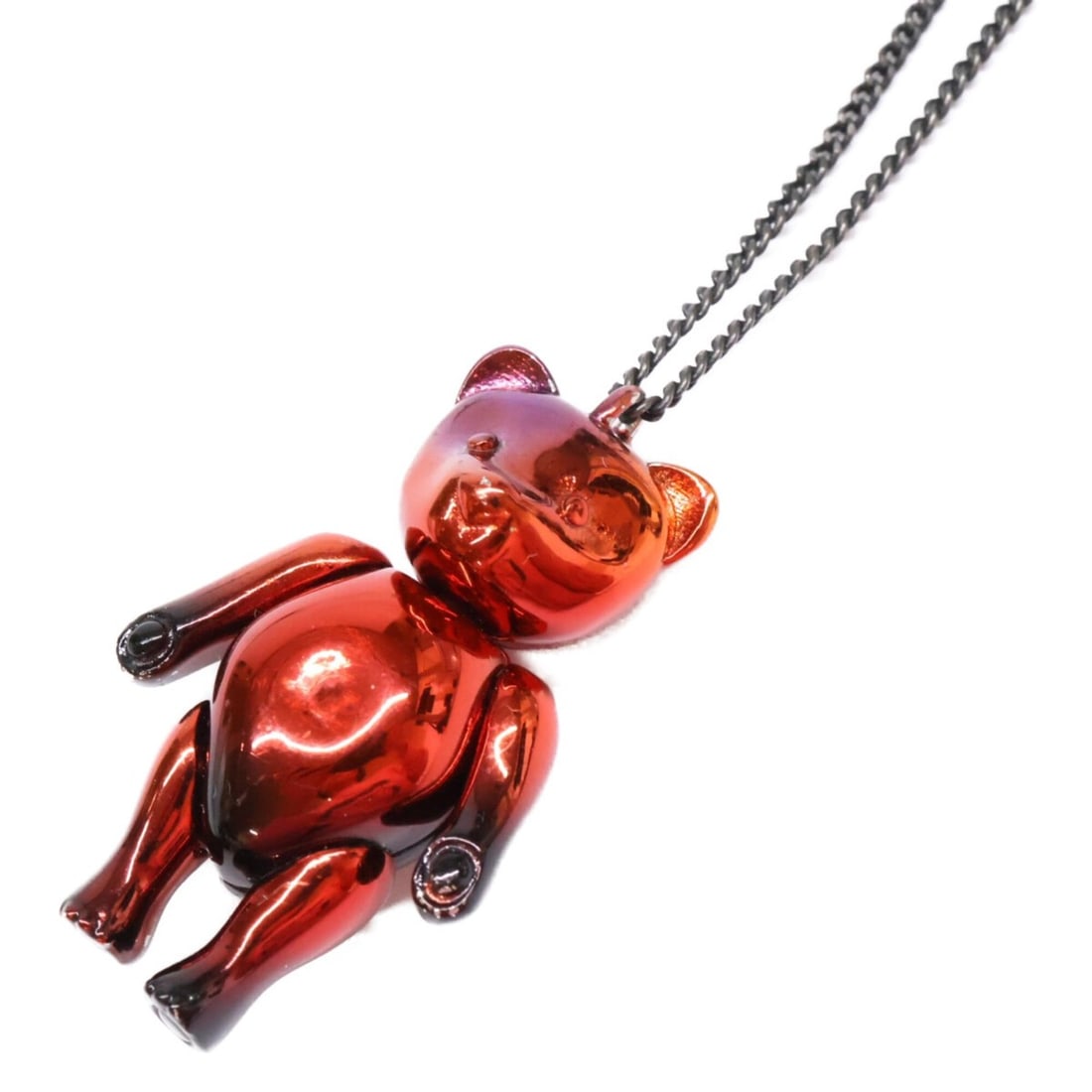 Christian Dior DIOR Dior Teddy Bear Chain Necklace Red Black Men's: --- Catalog ---Category: SizePendant Size: 38mm x 23mm / 1.49'' x 0.9''Neck Circumference: 52 cm / 20.47''Category: DesignColor: Black, Red colorGender: MenMaterial: MetalNecklace Type: NecklaceCatego