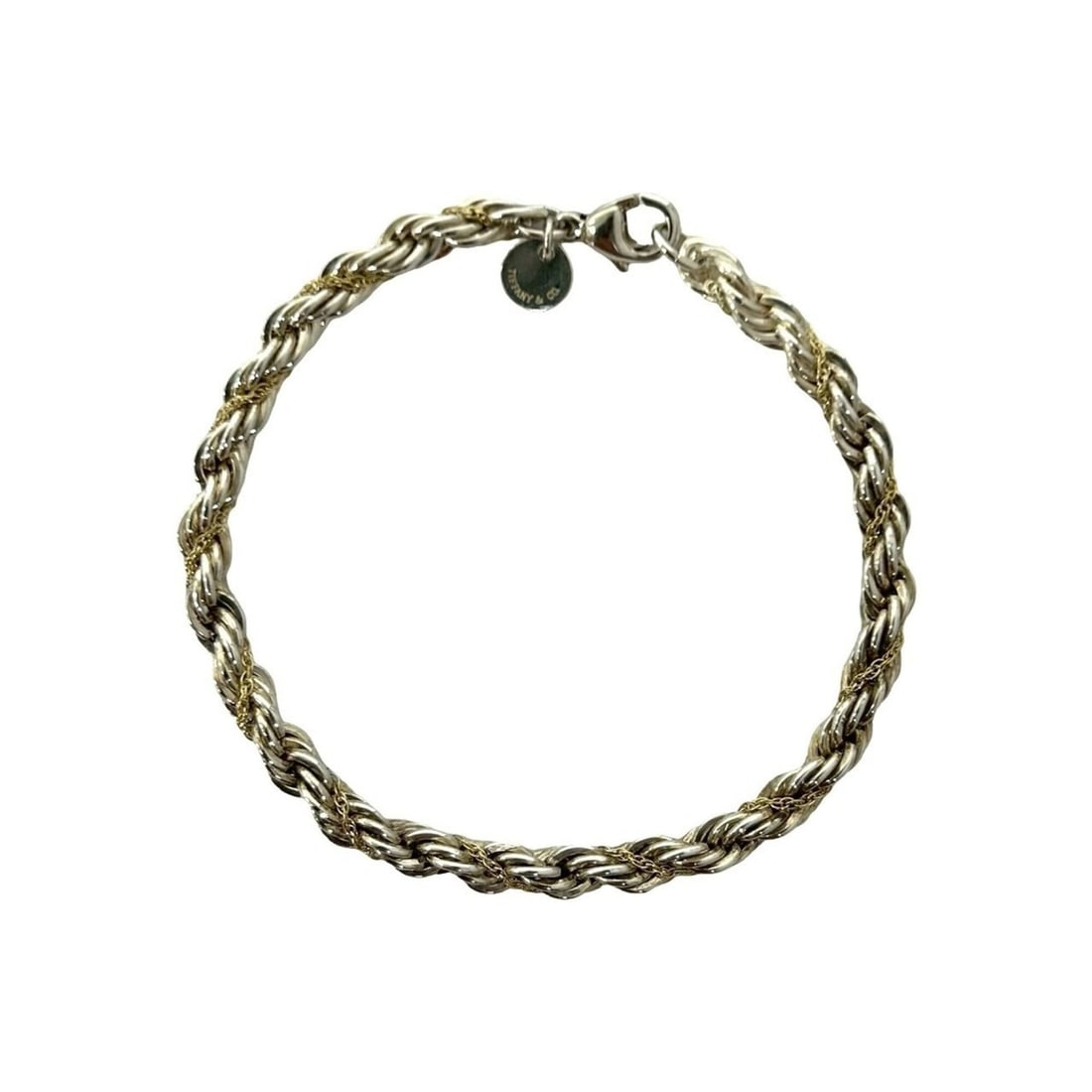 TIFFANY&Co. Tiffany Twist Rope Bracelet 925 750YG Chain Bangle Accessory Silver Gold -0504: --- Catalog ---Category: SizeLength: 18.5cm / 7.28''Category: DesignType: Charm braceletColor: Gold, SilverGender: WomenMaterial: Silver 925, Yellow gold (18K)Category: GeneralBrand: Tiffany--- Item L