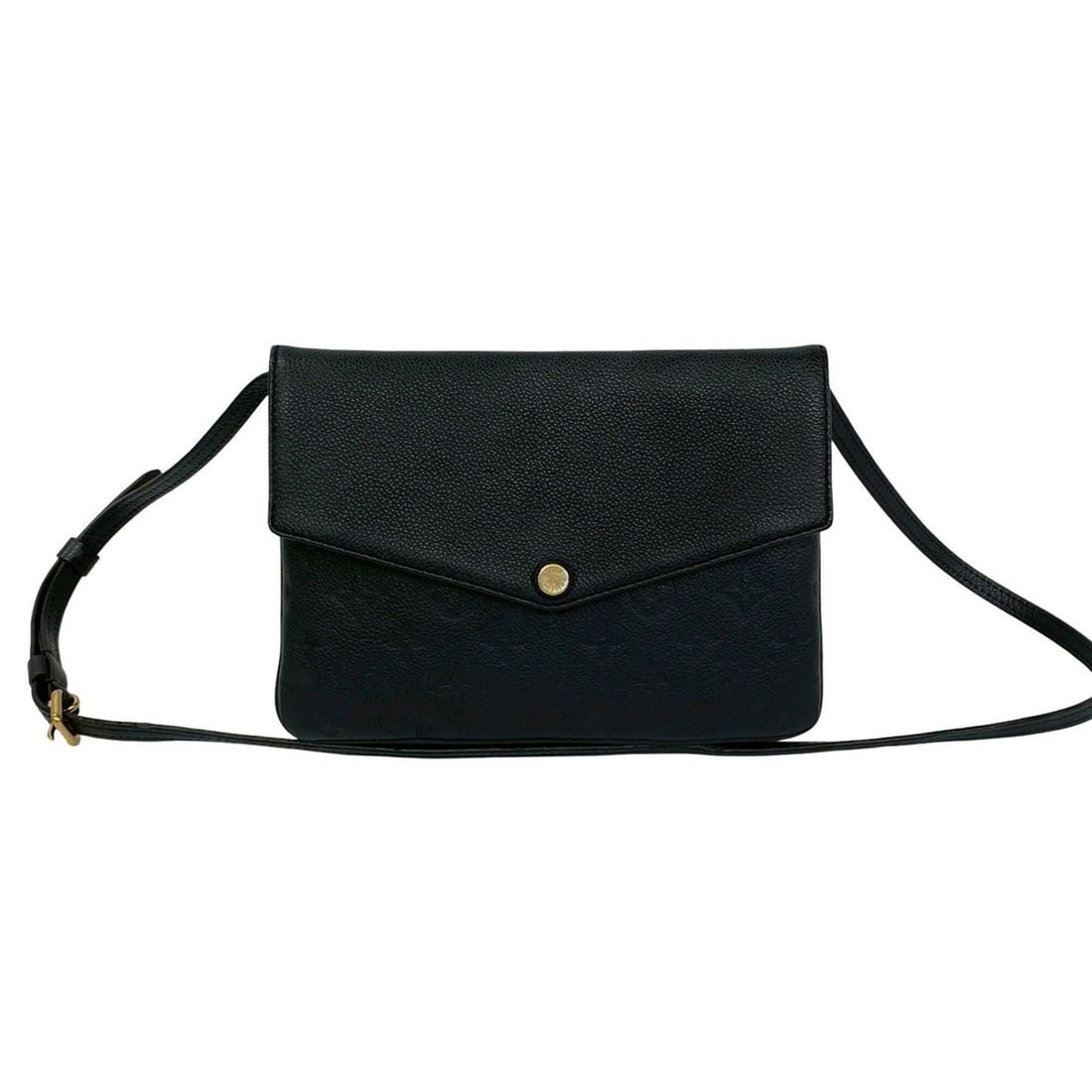 LOUIS VUITTON Louis Vuitton Twice Monogram Empreinte Leather Genuine Shoulder Bag Pochette Noir (1 of 14)
