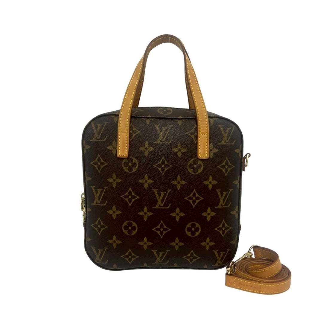 LOUIS VUITTON Spontini Monogram Leather 2-way Shoulder Bag/Handbag, Brown, 61297: --- Catalog ---Category: SizeSize (HxWxD): 20.5cm x 19.5cm x 7.5cm / 8.07'' x 7.67'' x 2.95''Category: DesignType: Handbag, Shoulder bagColor: BrownGender: WomenMaterial: Leather , PVC Category: Gener