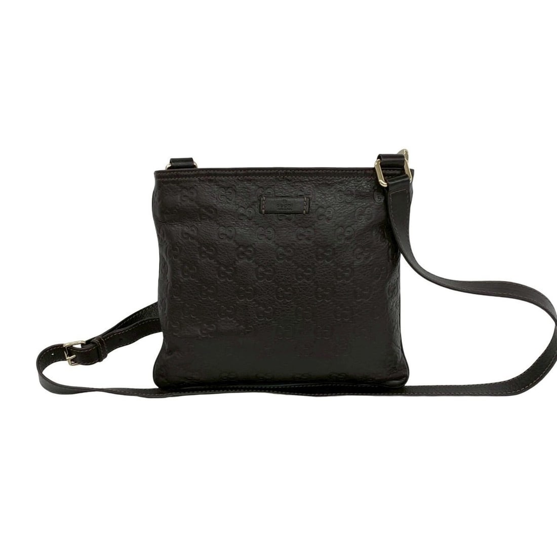 GUCCI Guccissima GG pattern embossed leather mini shoulder bag/pochette/sacoche, dark brown, 75391: --- Catalog ---Category: SizeSize (HxWxD): 20.5cm x 23cm / 8.07'' x 9.05''Category: DesignType: Pochette, Shoulder bagColor: BrownGender: WomenMaterial: Leather Category: GeneralBrand: Gucci--- Item L