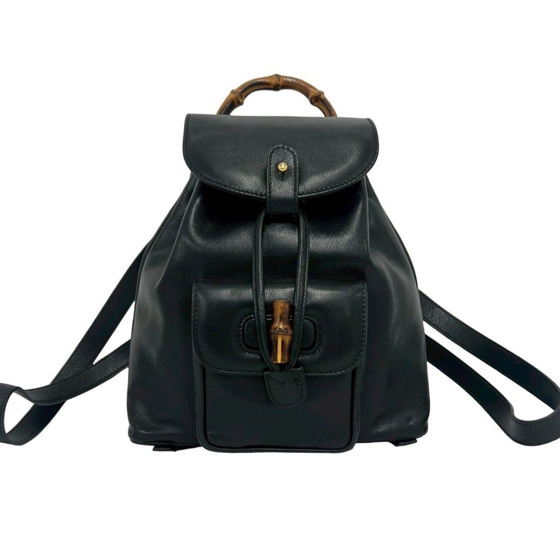 GUCCI Vintage Bamboo Leather Mini Backpack (Black, 42119): --- Catalog ---Category: SizeSize (HxWxD): 22cm x 21cm x 7cm / 8.66'' x 8.26'' x 2.75''Category: DesignType: BackpackColor: BlackGender: WomenMaterial: Leather , Bamboo Category: GeneralBrand: Gucci--