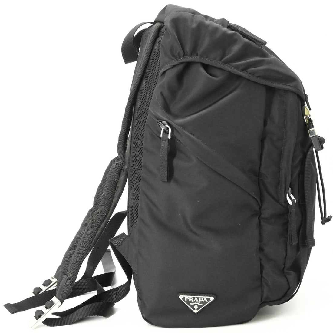 PRADA Tessuto Nylon Backpack Triangle Black 2VZ062 - 4