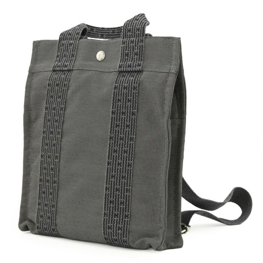 HERMES Hermes Herline Ad PM Canvas Tote Bag Backpack for Men and Women, Gray/Black: --- Catalog ---Category: SizeSize (HxWxD): 30cm x 26cm x 7cm / 11.81'' x 10.23'' x 2.75''Category: DesignType: Backpack, Tote bagColor: GrayGender: Men,WomenMaterial: Canvas Category: GeneralBrand: He
