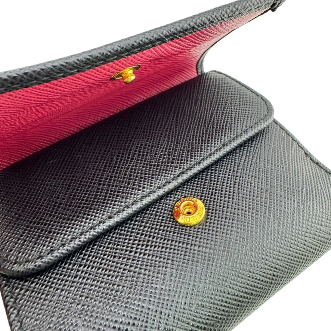 PRADA 1MH043 Compact Wallet Tri-fold Black - 8