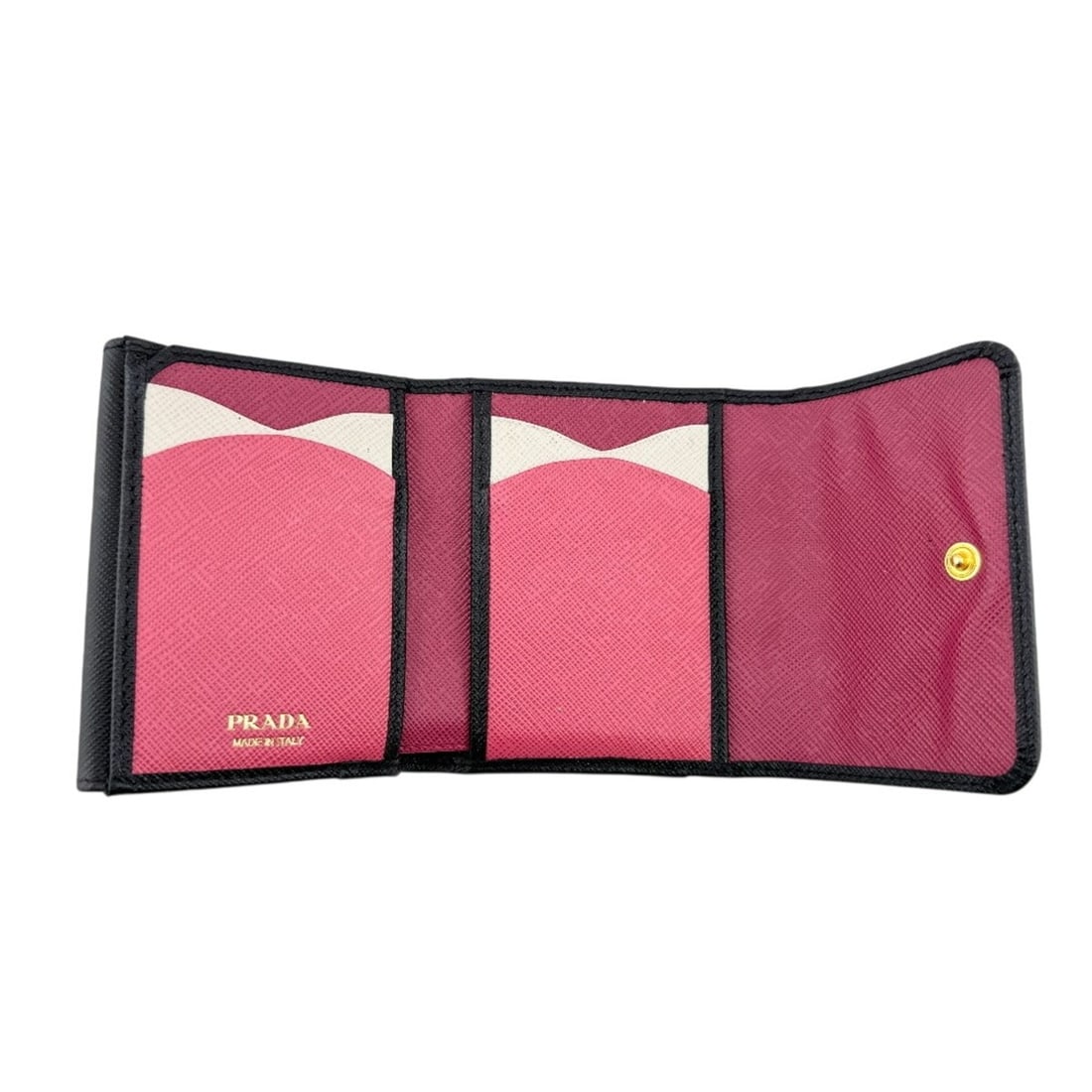 PRADA 1MH043 Compact Wallet Tri-fold Black - 9