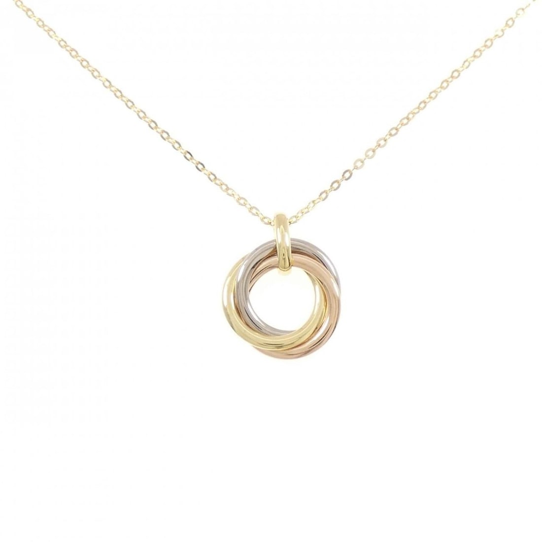 Cartier Trinity Necklace: --- Catalog ---Category: SizePendant Size: 17.8mm x 15mm / 0.7'' x 0.59''Neck Circumference: 38 cm - 42 cm / 14.96'' - 16.53''Category: DesignGender: WomenMaterial: Pink gold (18K), White gold (18K),