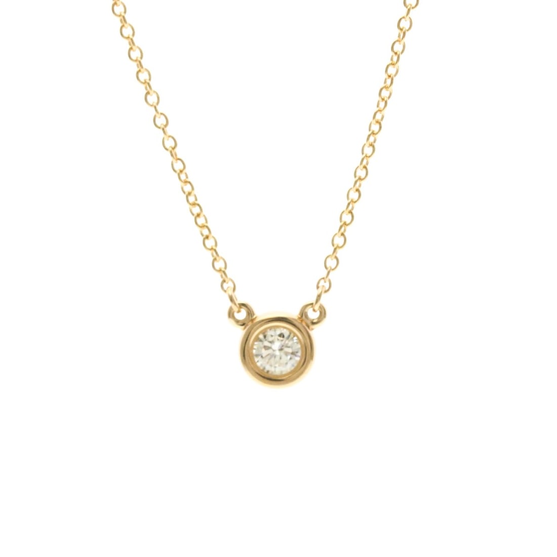 Tiffany Diamonds By The Yard Pink Gold (18K) Diamond Men,Women Fashion Pendant Necklace (Pink Gold): --- Catalog ---Category: SizeWeight: 2.4g / 0.08oz.Pendant Size: 5.8mm x 5.8mm / 0.22'' x 0.22''Neck Circumference: 41.5 cm / 16.33''Category: DesignColor: Pink goldMetal: GoldStone: DiamondStyle: Fas